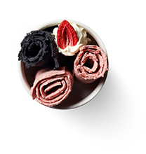 泰式草莓香草炭卷冰淇淋